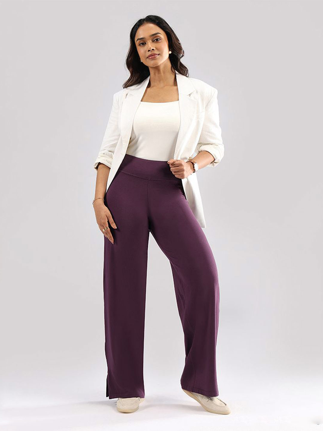 Blissclub AM:PM Women Original Wide Leg High-Rise Cotton Regular Trousers