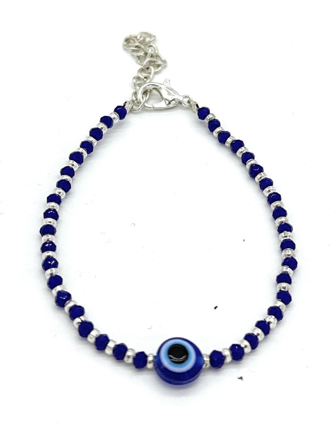 Jyokrish Women White Meta lEvil eye Chain  Handcrafted Bracelet