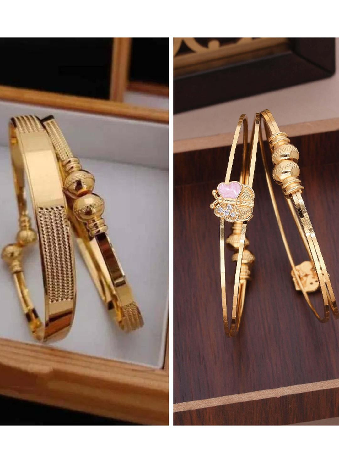 Anouk Gold-Plated Brass American Diamond Bangle set