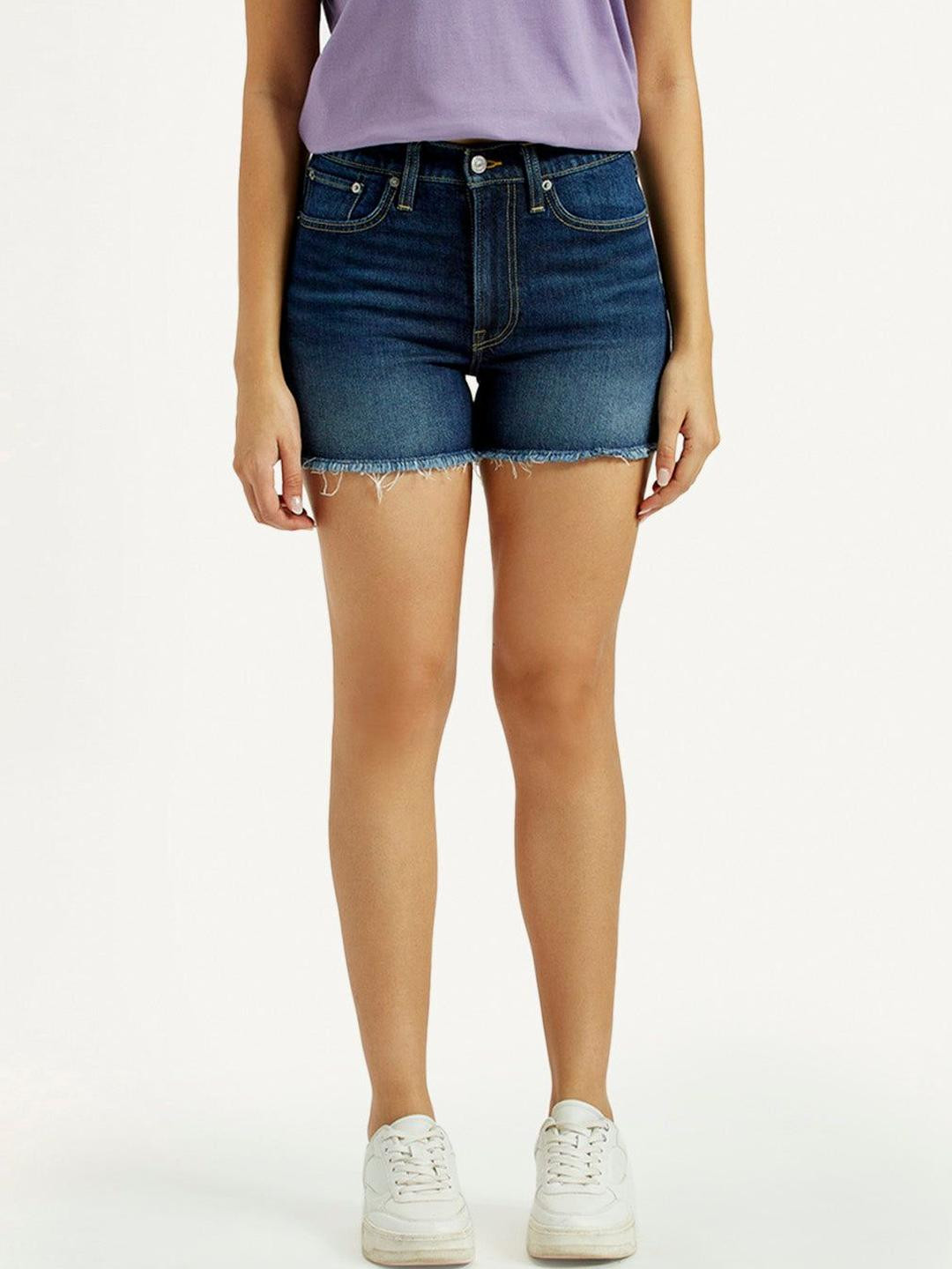 Levis Women Mid Rise Denim Wedgie Shorts