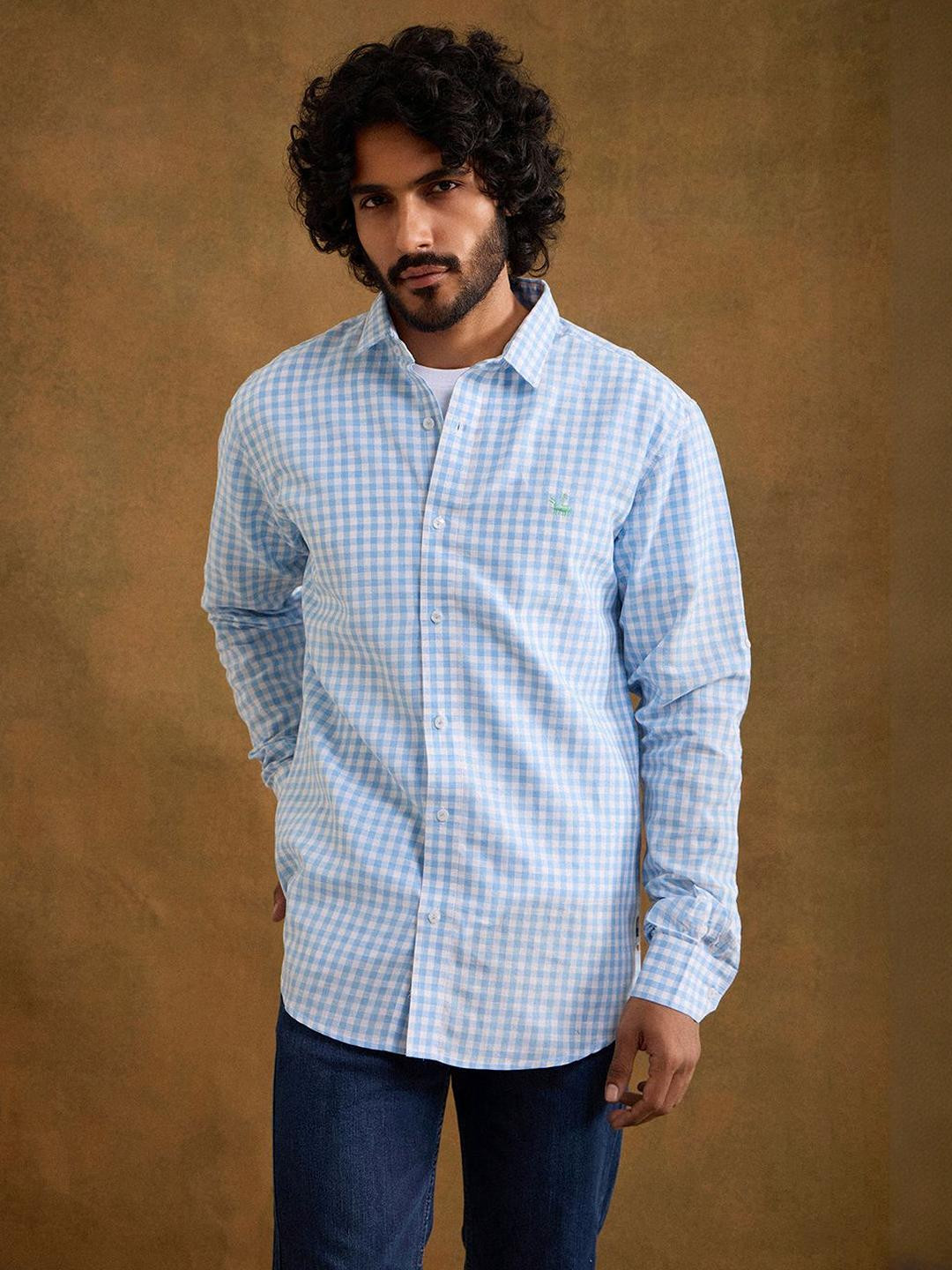 neopalms Comfort Fit Checked Long Sleeves Casual Shirt