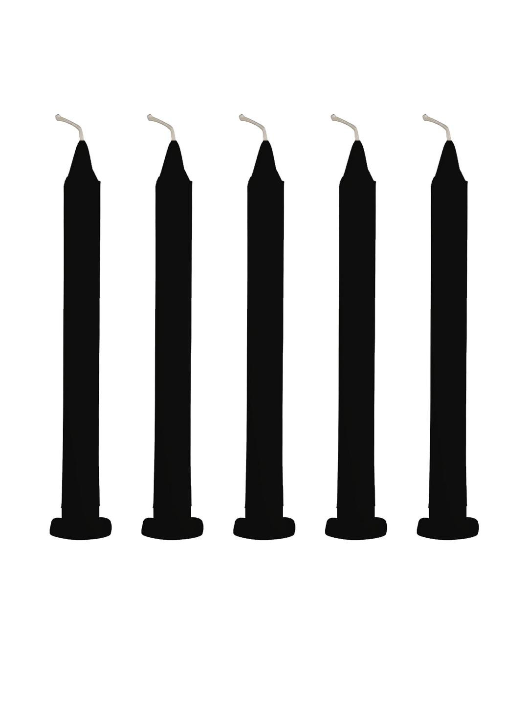 kreyam's Set of 6 Black Pillar Candle