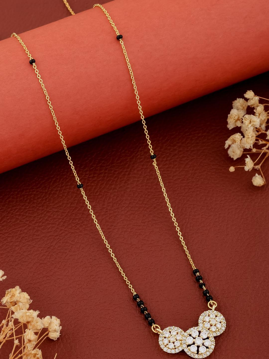 TEMORA Gold Plated Artificial Stones Mangalsutra