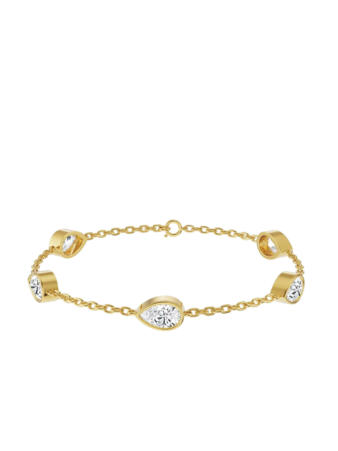 Emori Women Pear Bezel Tennis Lab Diamond Bracelet in 14KT Gold