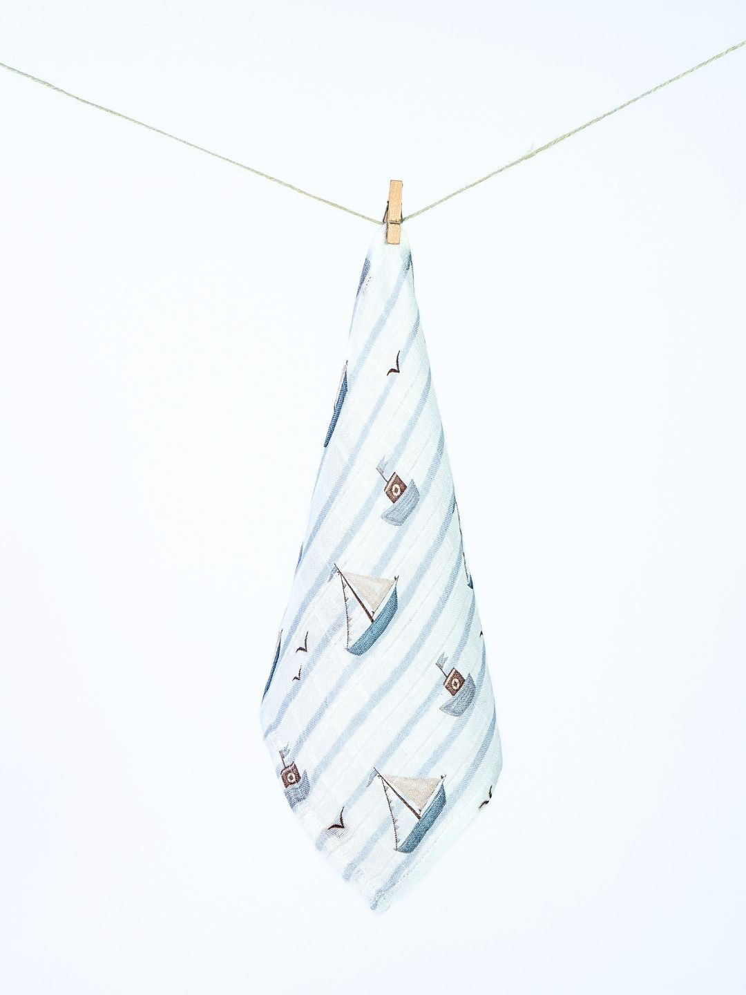 cocoon care Blue & Off White Print Bamboo Cotton Face Towels