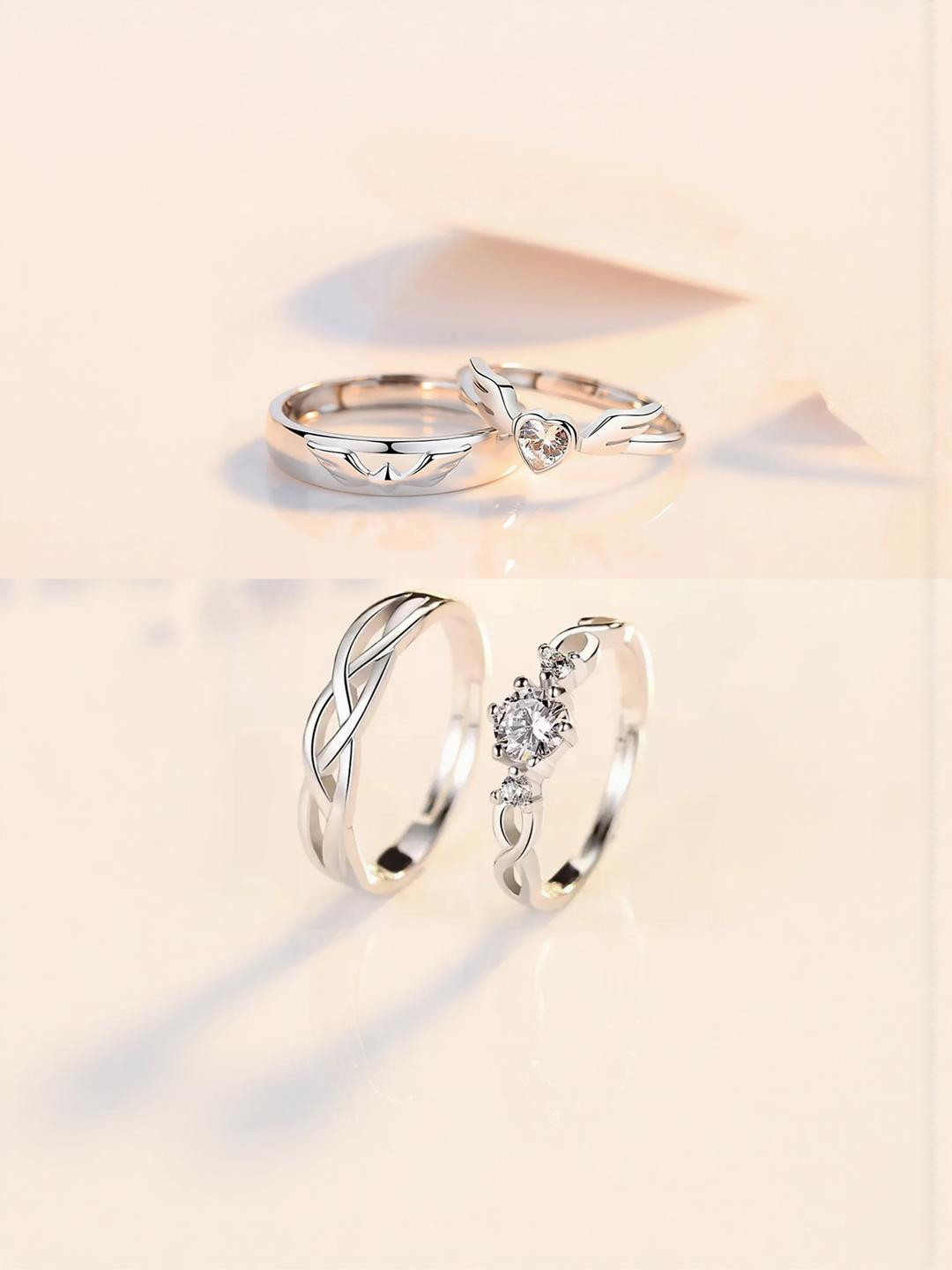 Alvira Silver-Plated Stainless Steel Cubic Zirconia Finger Ring