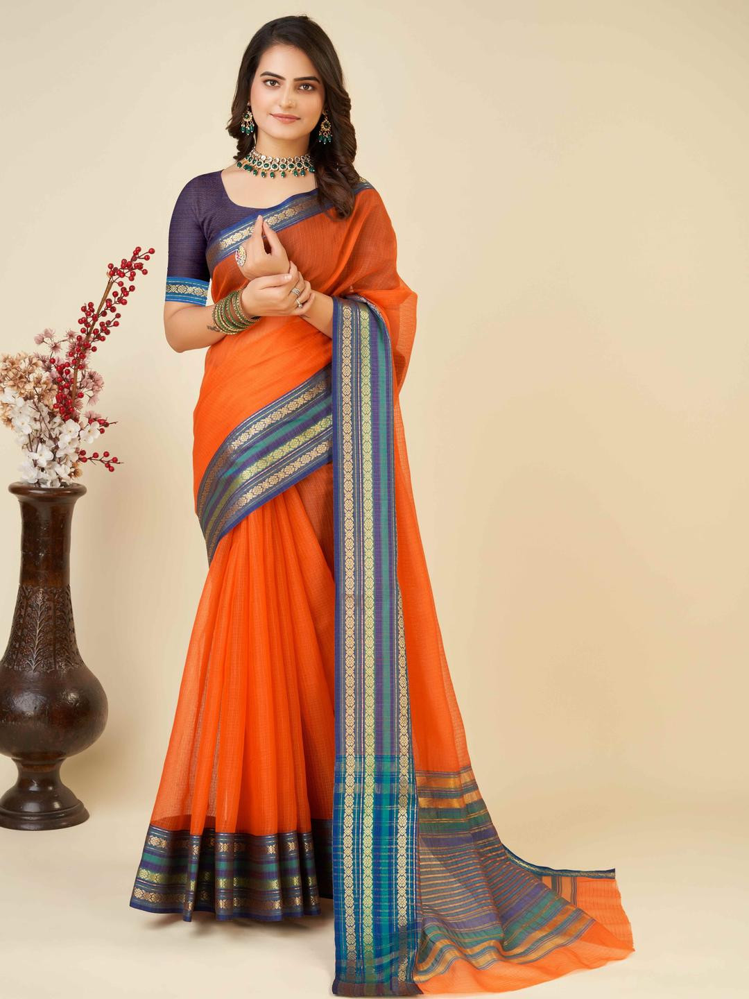 VARNI FABRICS Floral Designer Kota Saree