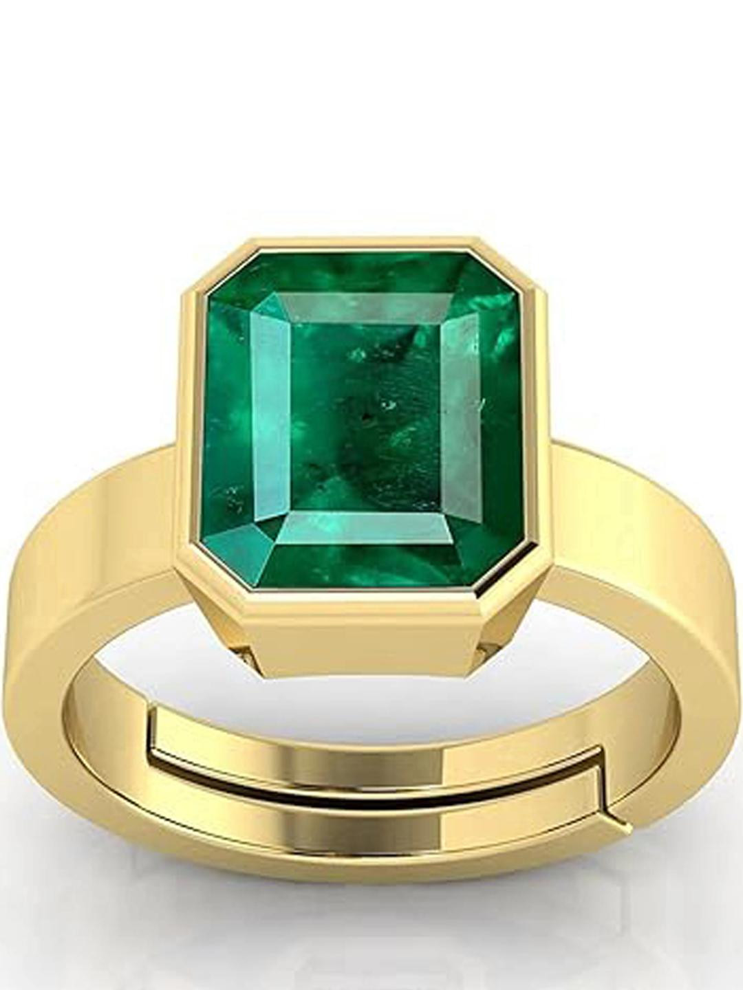 Barmunda gems Men's Green Brass Finger Ring