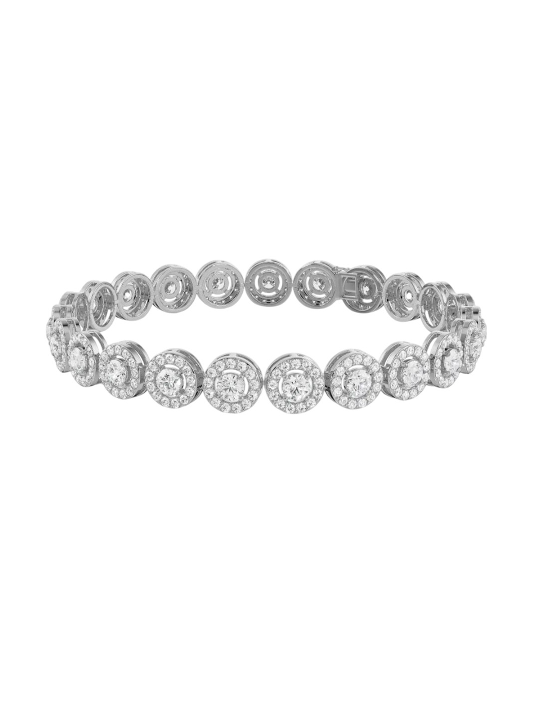 Emori 18KT White Gold Radiant Cocktail Lab Diamond Bracelet - 6.16 g