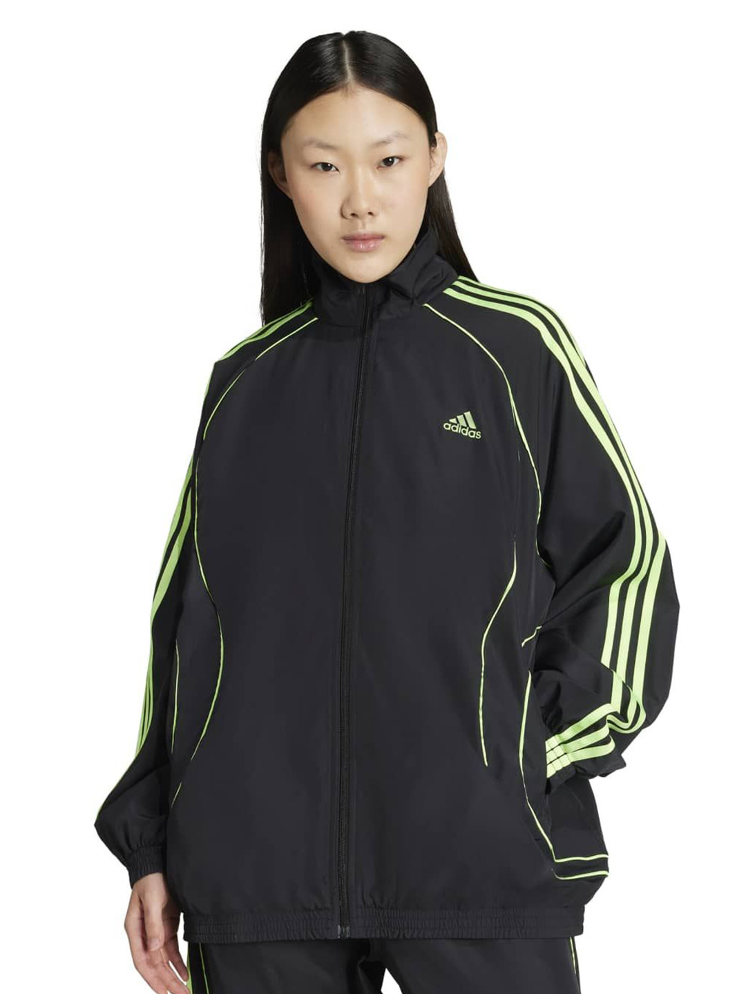 ADIDAS Originals Teamgeist tt Women Brand Logo Printed Mock Collar Sporty Jacket