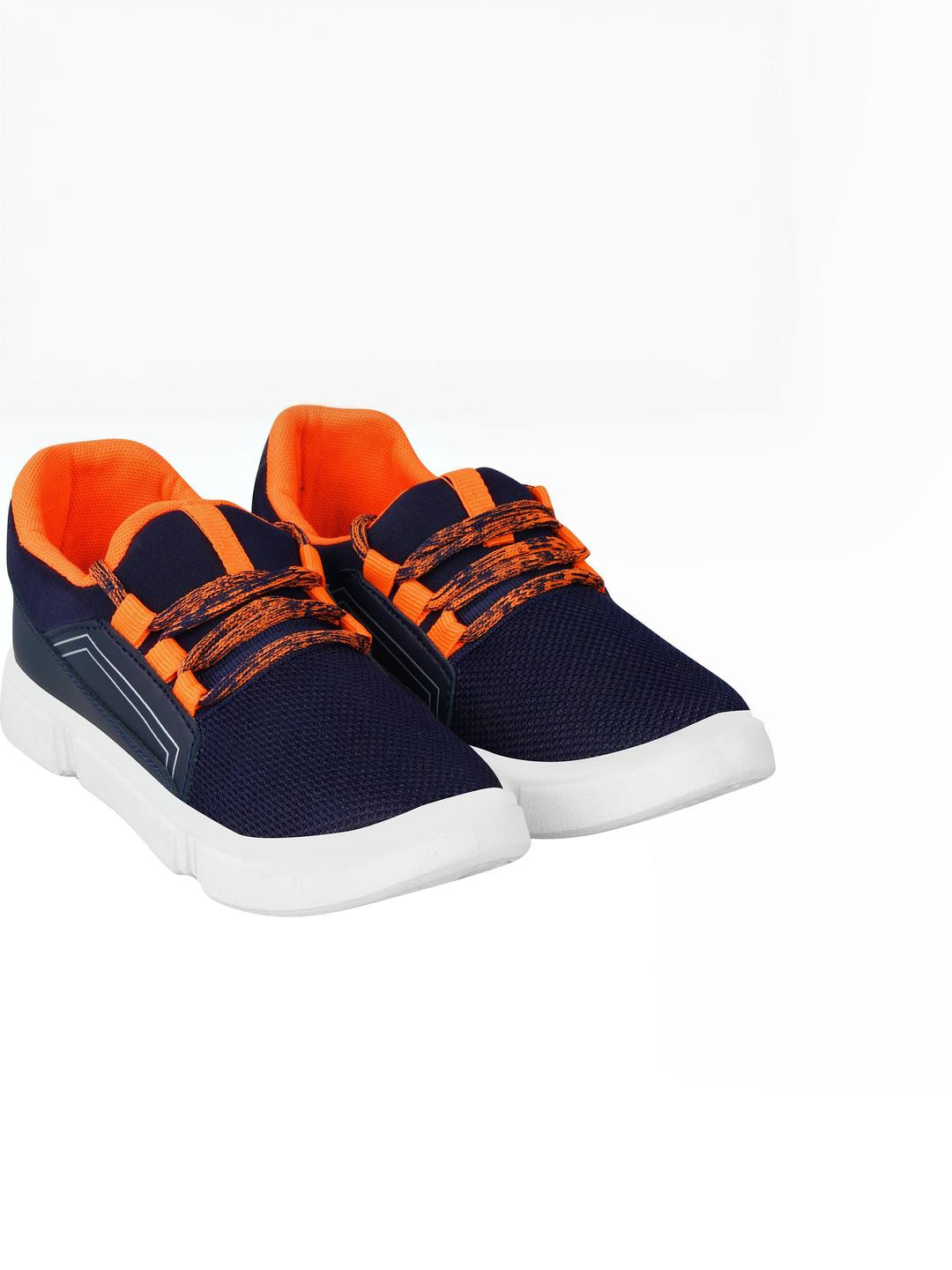 PU-PINE Boys Orange & Black Colourblocked PVC Lace-Up Sneakers