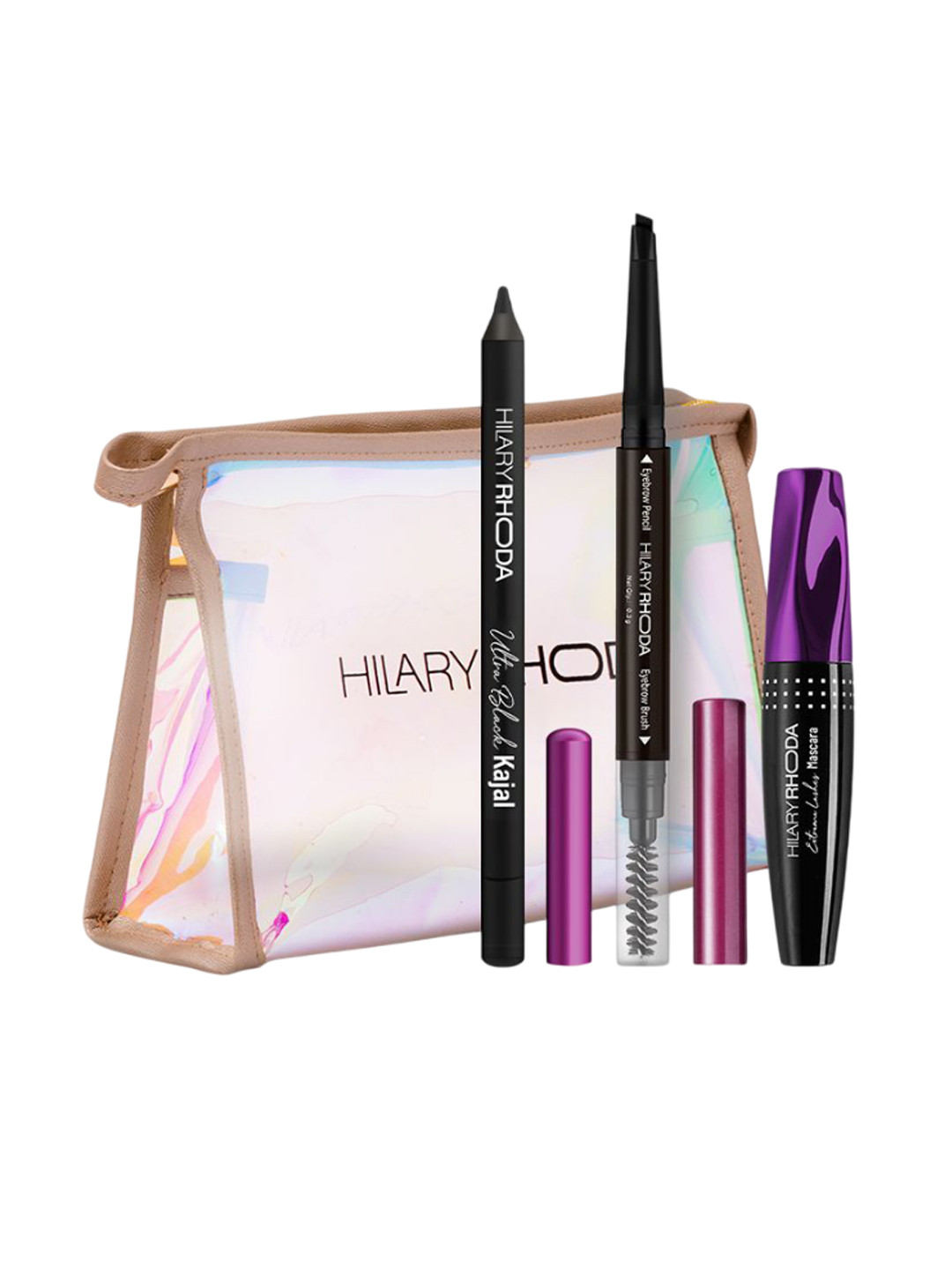 Hilary Rhoda Set Of 4 Ultra Black Kajal, Extreme Lashes Mascara & Eyebrow Pencil