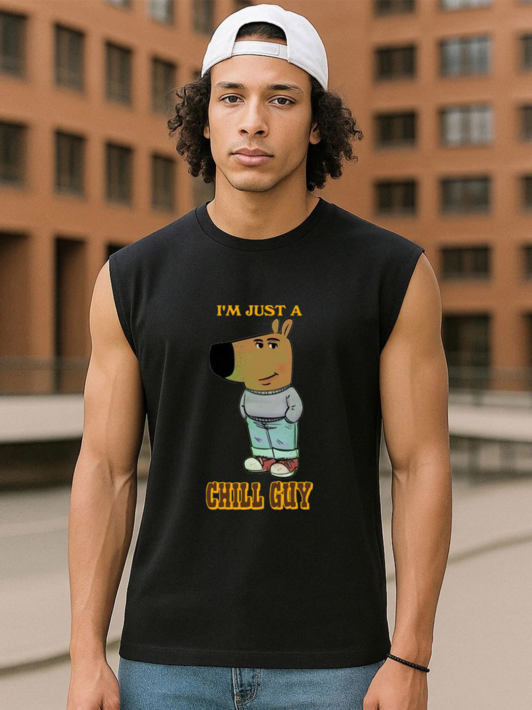 Bewakoof Chillguy Graphic Printed Oversized Pure Cotton Vest