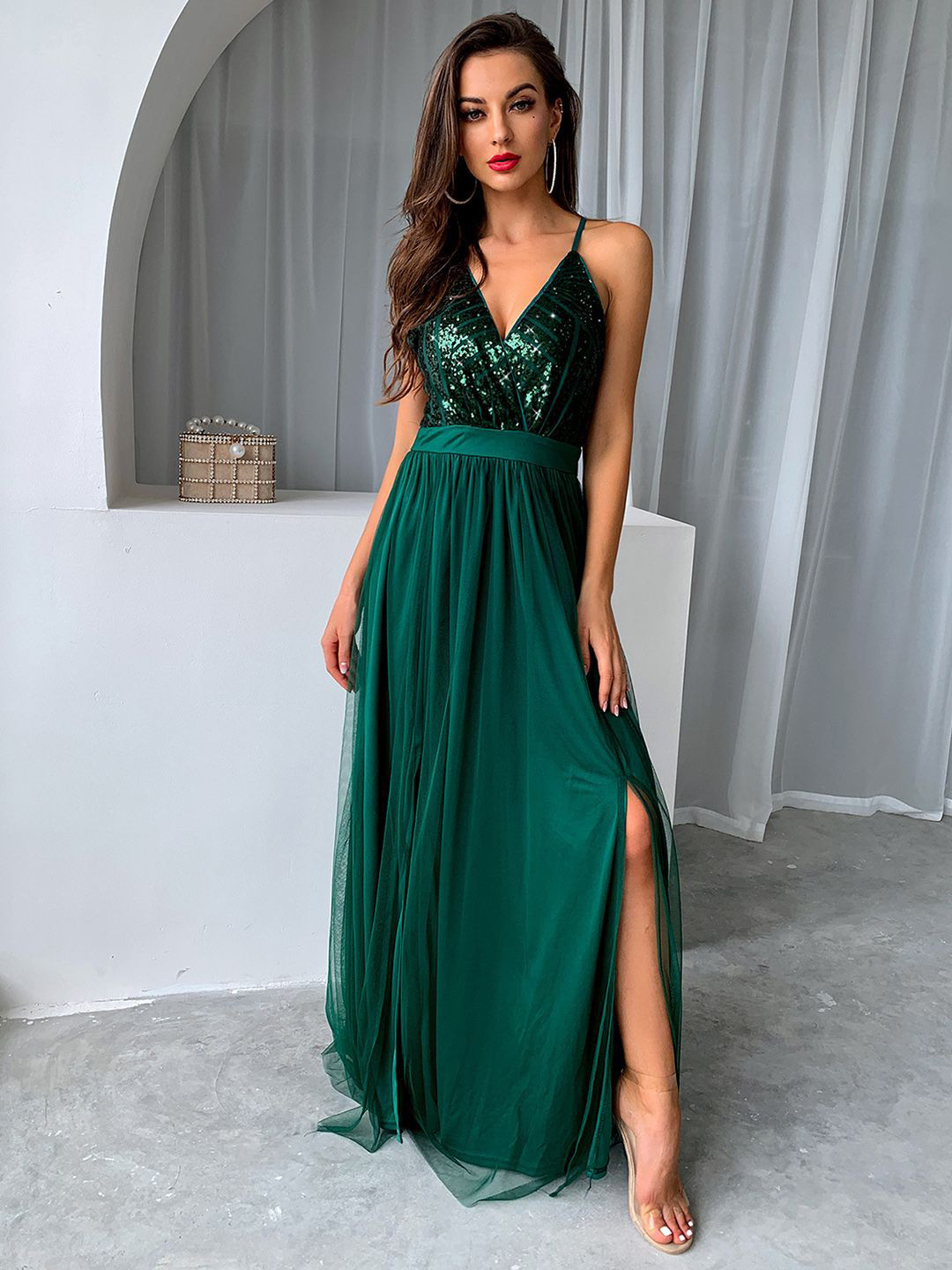 JC Mode Sequin Embellished Maxi Dress