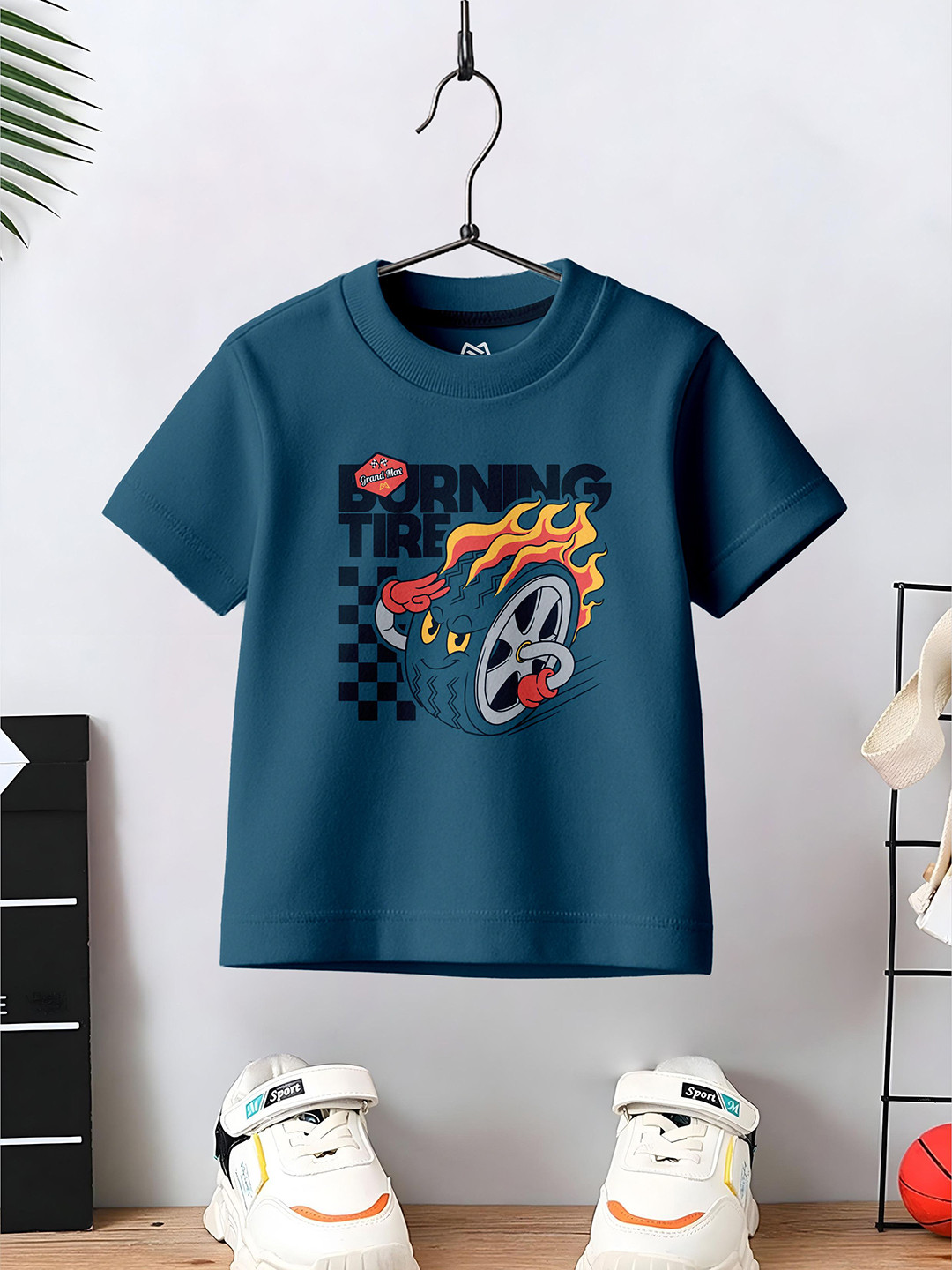 Grand Max Boys Graphic Printed Round Neck Cotton T-shirt