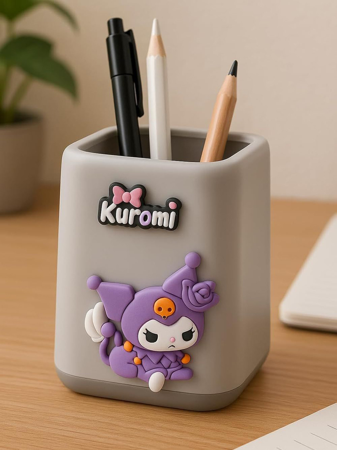 Kalra Magic Grey & Purple Textured Pen Stand