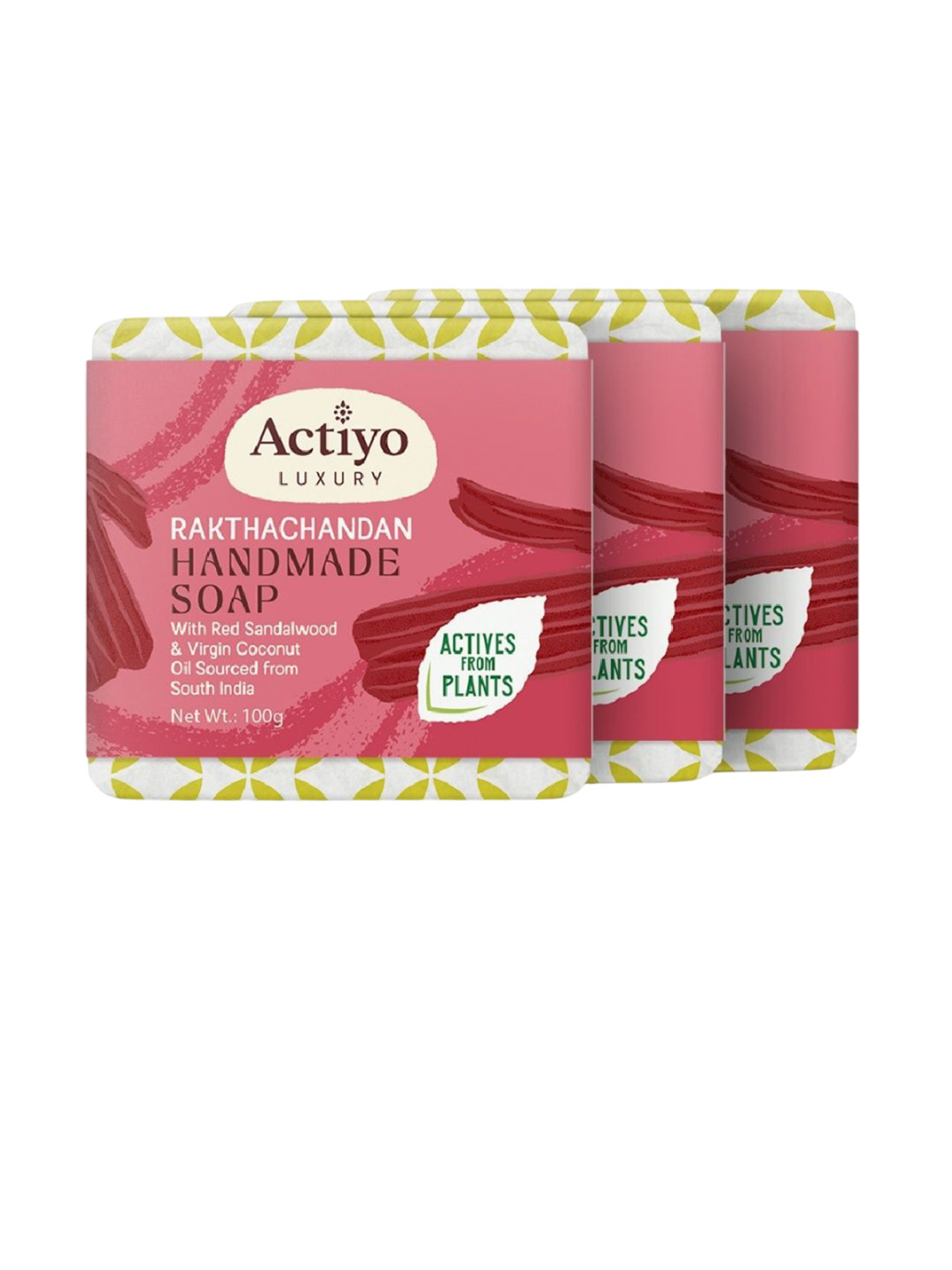 Actiyo Set Of 3 Raktachandan Soap - 100 g Each