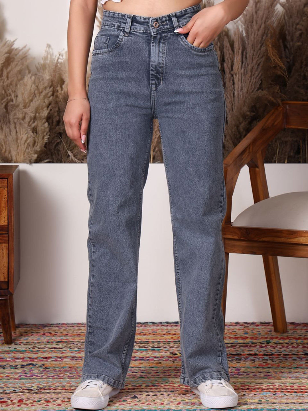 VBEAUTI Women Comfort Relaxed Fit Clean Look No Fade Stretchable Cotton Jeans