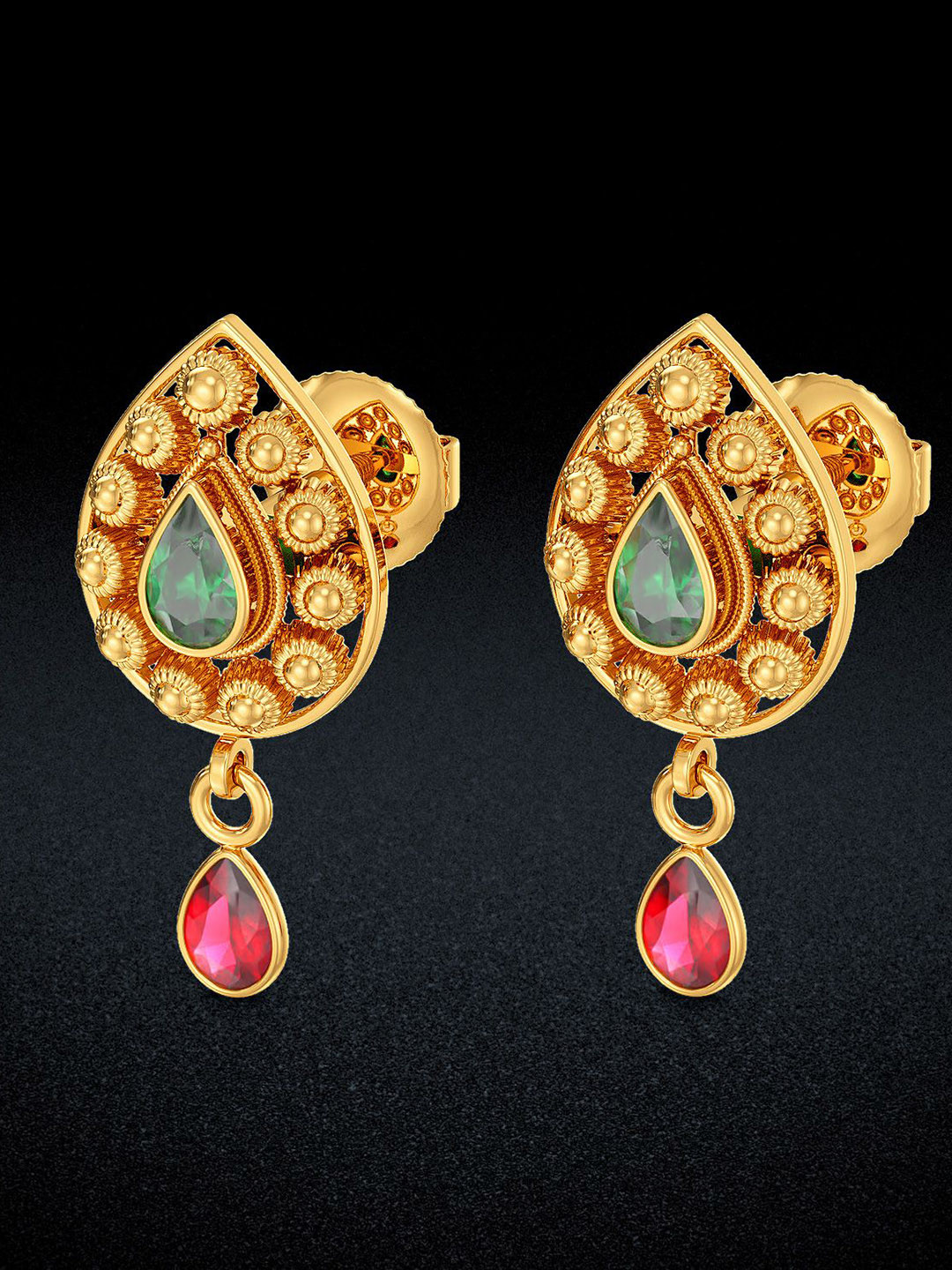 Joyalukkas Elegant Drop Gemstone Earring-4.07 gms