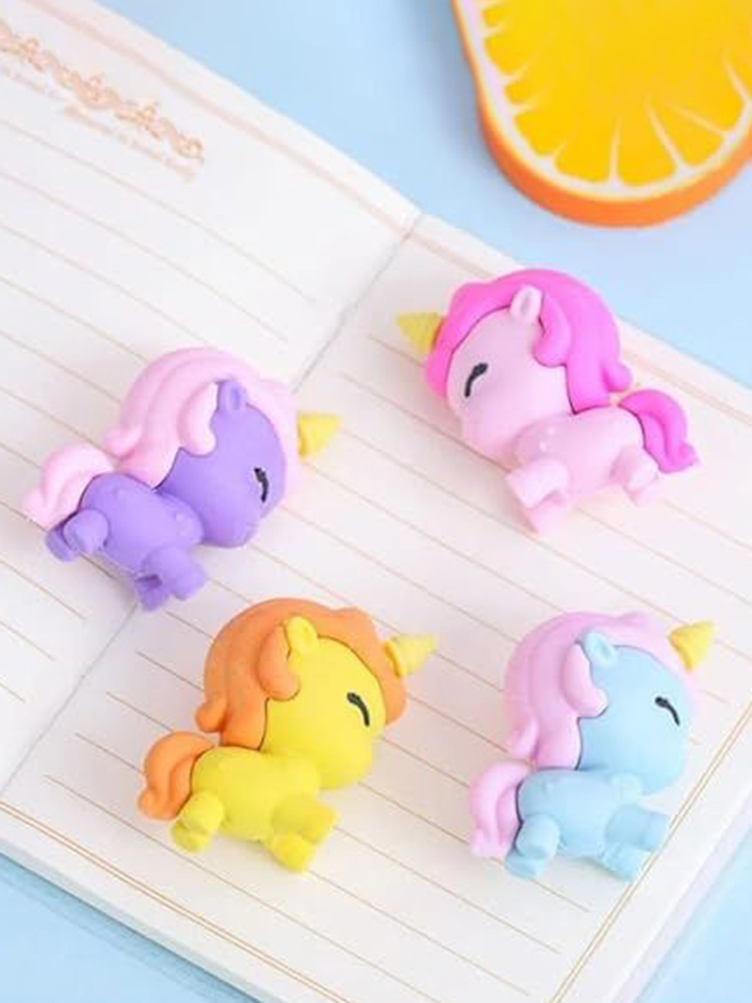 Kalra Magic Pack Of 4 Unicorn Erasers Craft Accessories Stationery