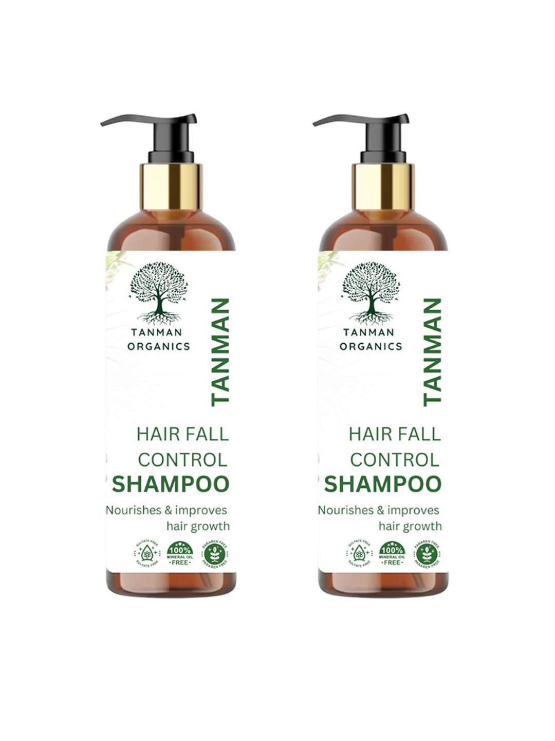 tanman organics Set Of 2 Organic Hair Fall Control Shampoo- 200 ml Each