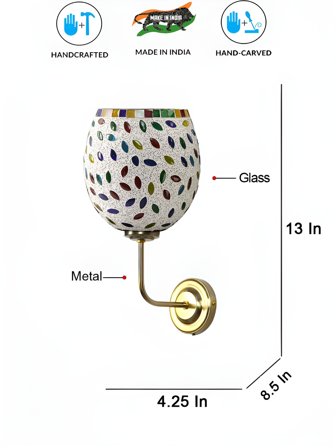 Devansh White & Yellow Textured Wall Lamp