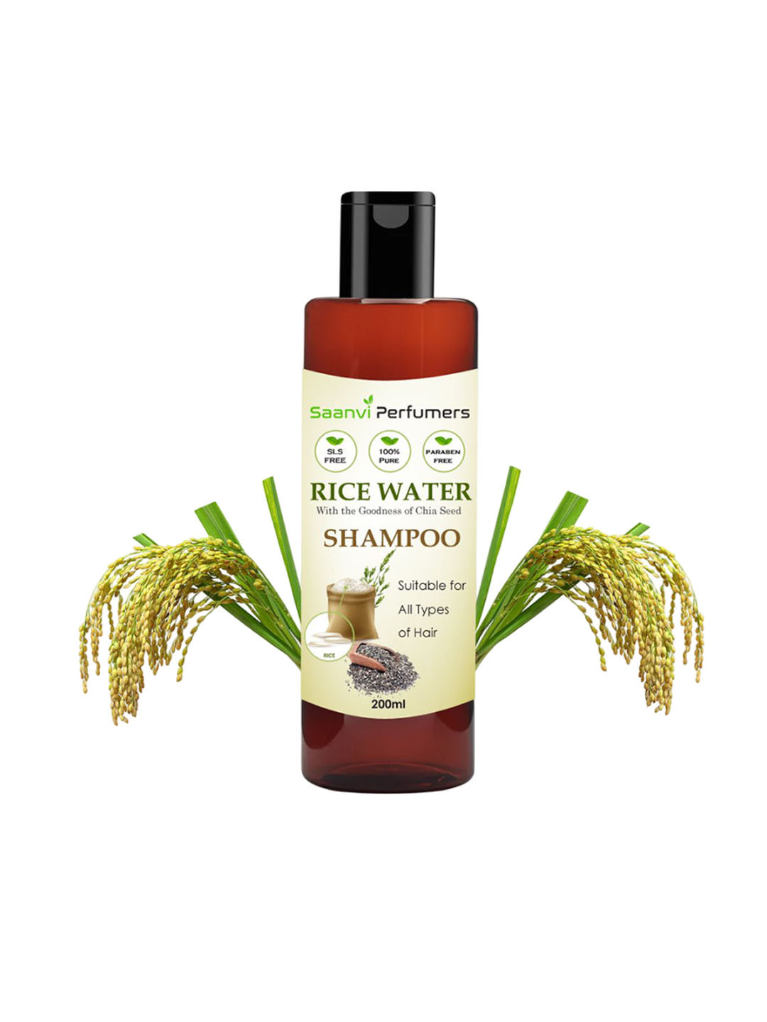 Saanvi Perfumers Rice Water & Chia Seed Shampoo- 200 ml