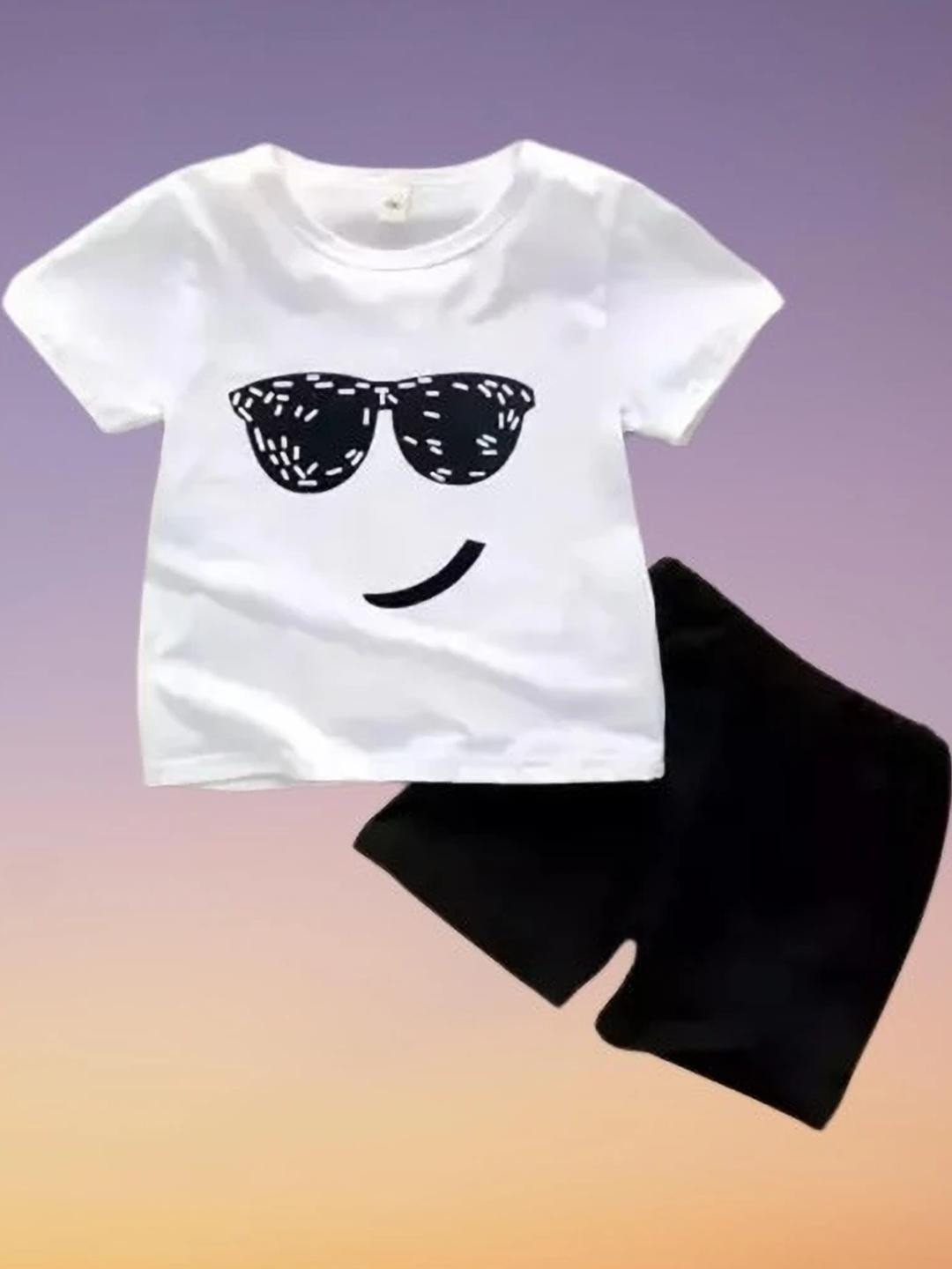 MUSNAH GARMENTS Unisex Kids Printed T-shirt with Skirt