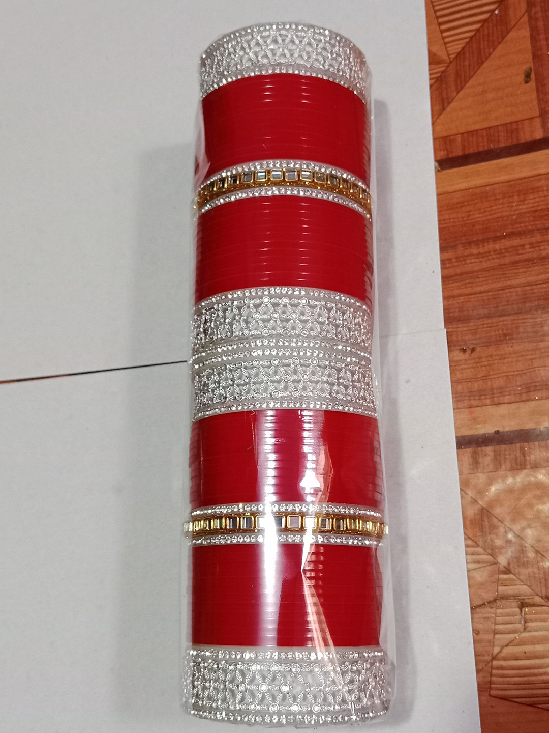 ADVANCE KANGAN Set Of 46 Sliver-Plated American Diamond-Studded Bangles