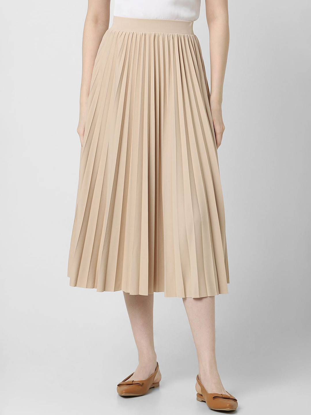 Van Heusen Pleated A-Line Midi Skirt
