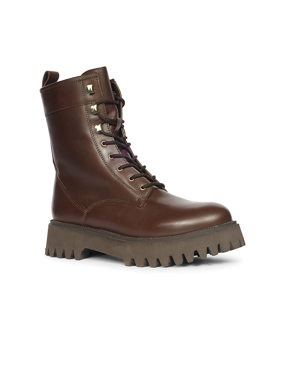 SaintG Womens Leather Lace Up High Ankle Winter Boots