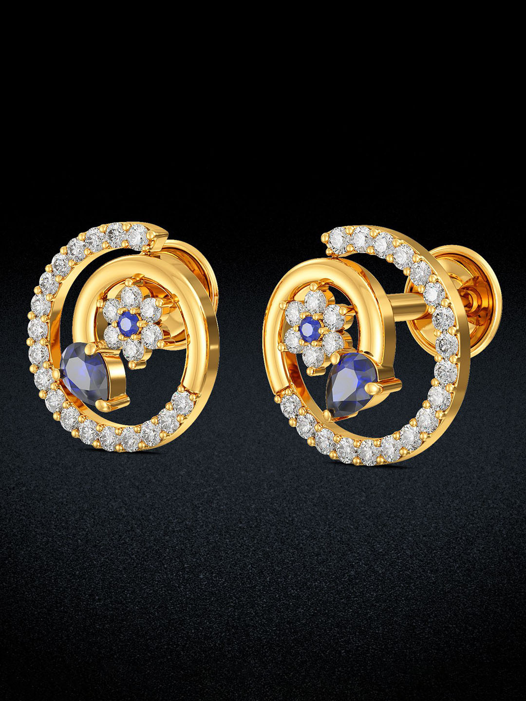 Joyalukkas Floral Gemstone Earring-4.02 gms