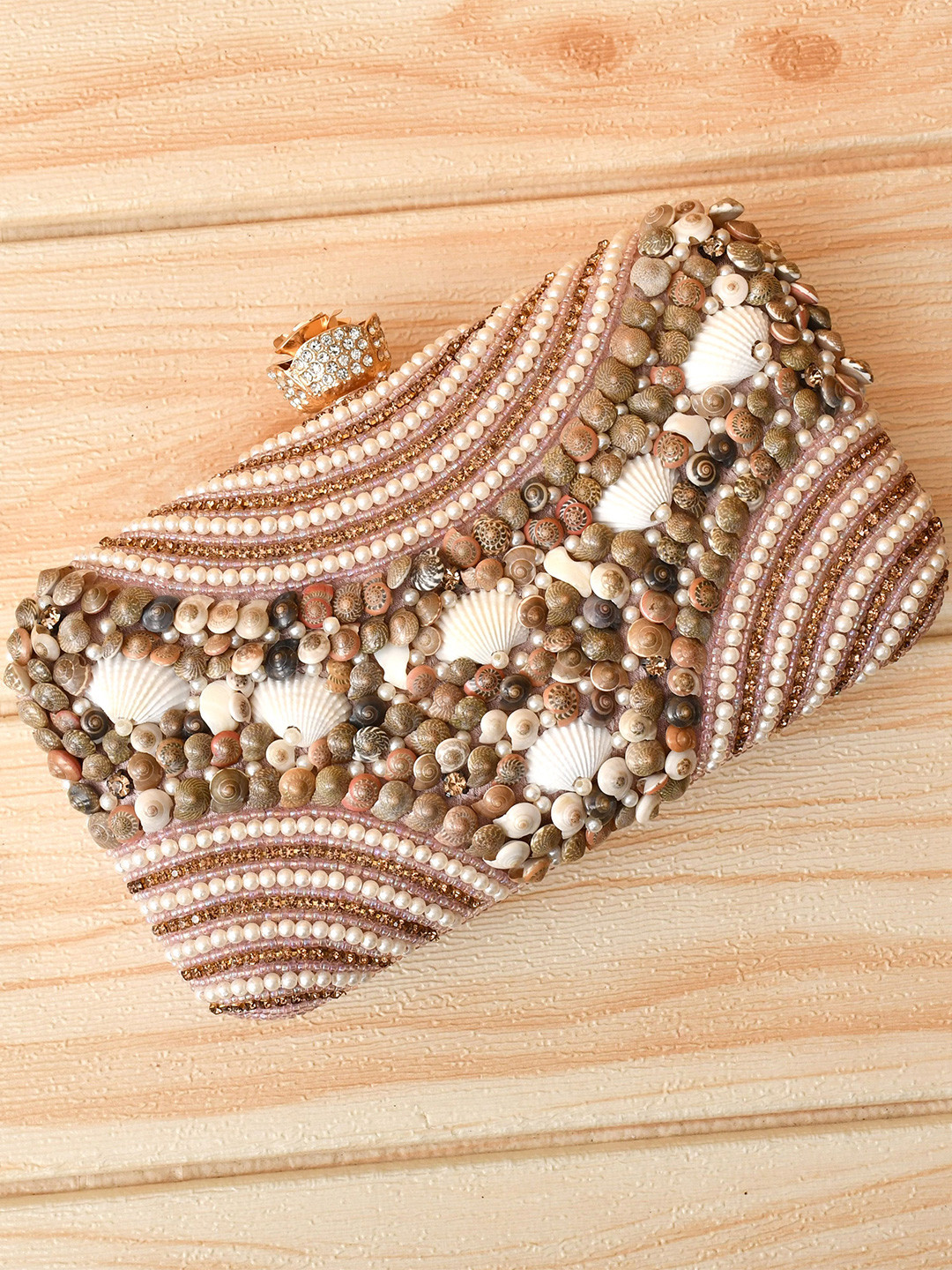 FOR THE BEAUTIFUL YOU Artificial Beaded Box Clutch
