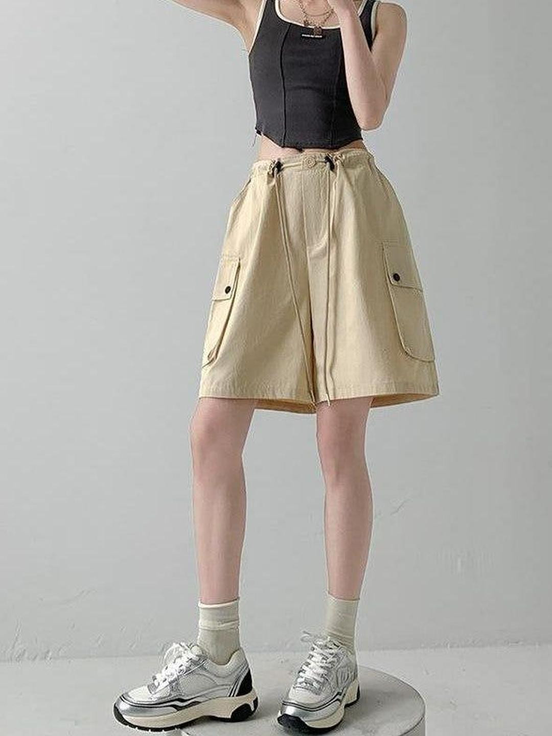 Outzidr Women Relaxed Fit Drawstring Cargo Shorts