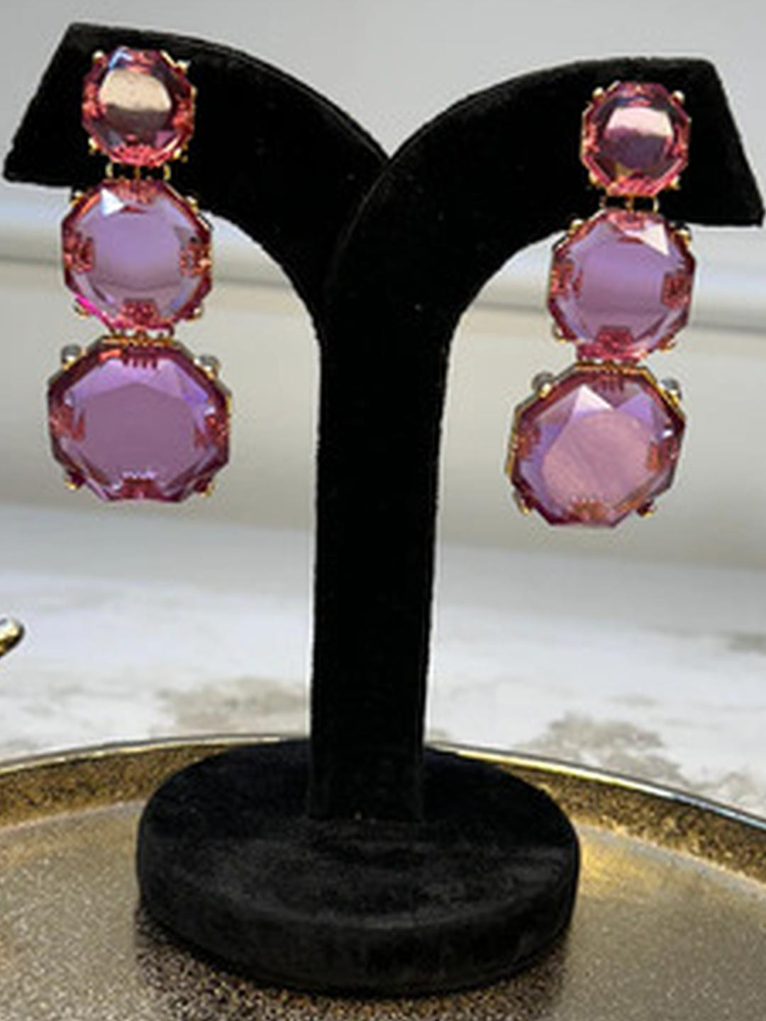 Beauty Spot Jewellery Gold-Plated Amethyst Drop Earrings