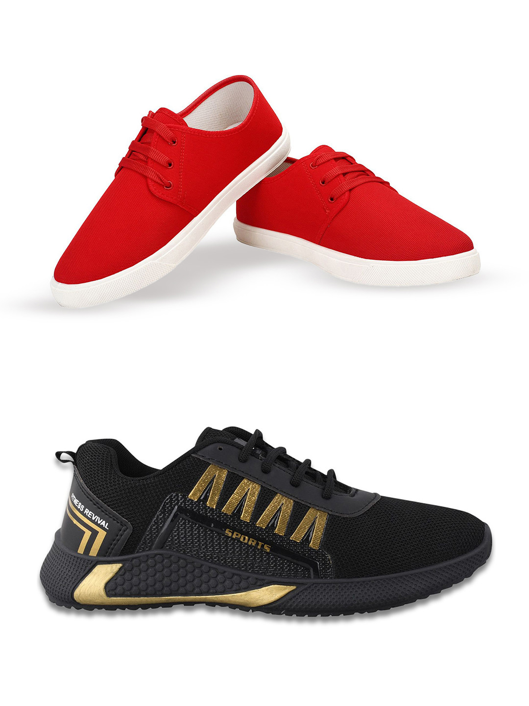 Spotwalk Men Set Of 2 Mesh All-Rounder Running Shoes