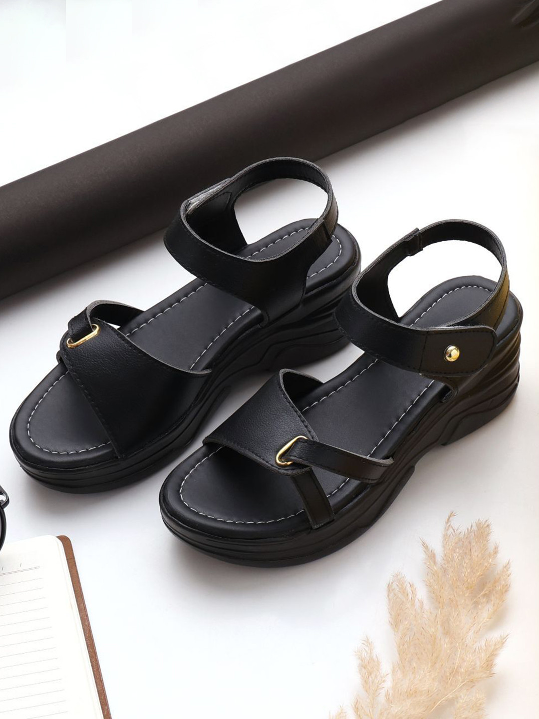 JIMP Women Open Toe Wedge Heels Sandals