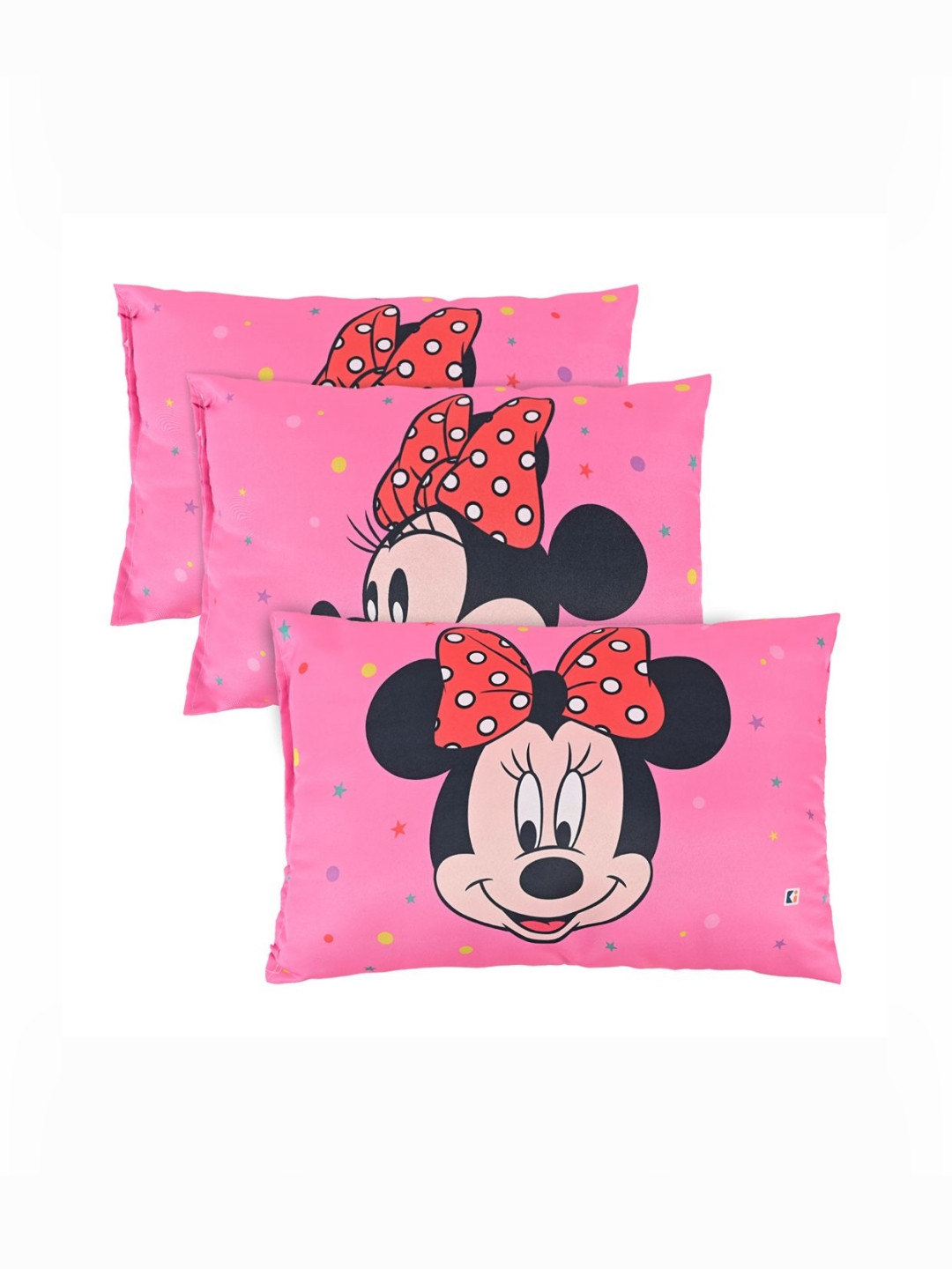 YK Pink And Red 3 Pieces Cartoon Characters Printed Baby Pillow