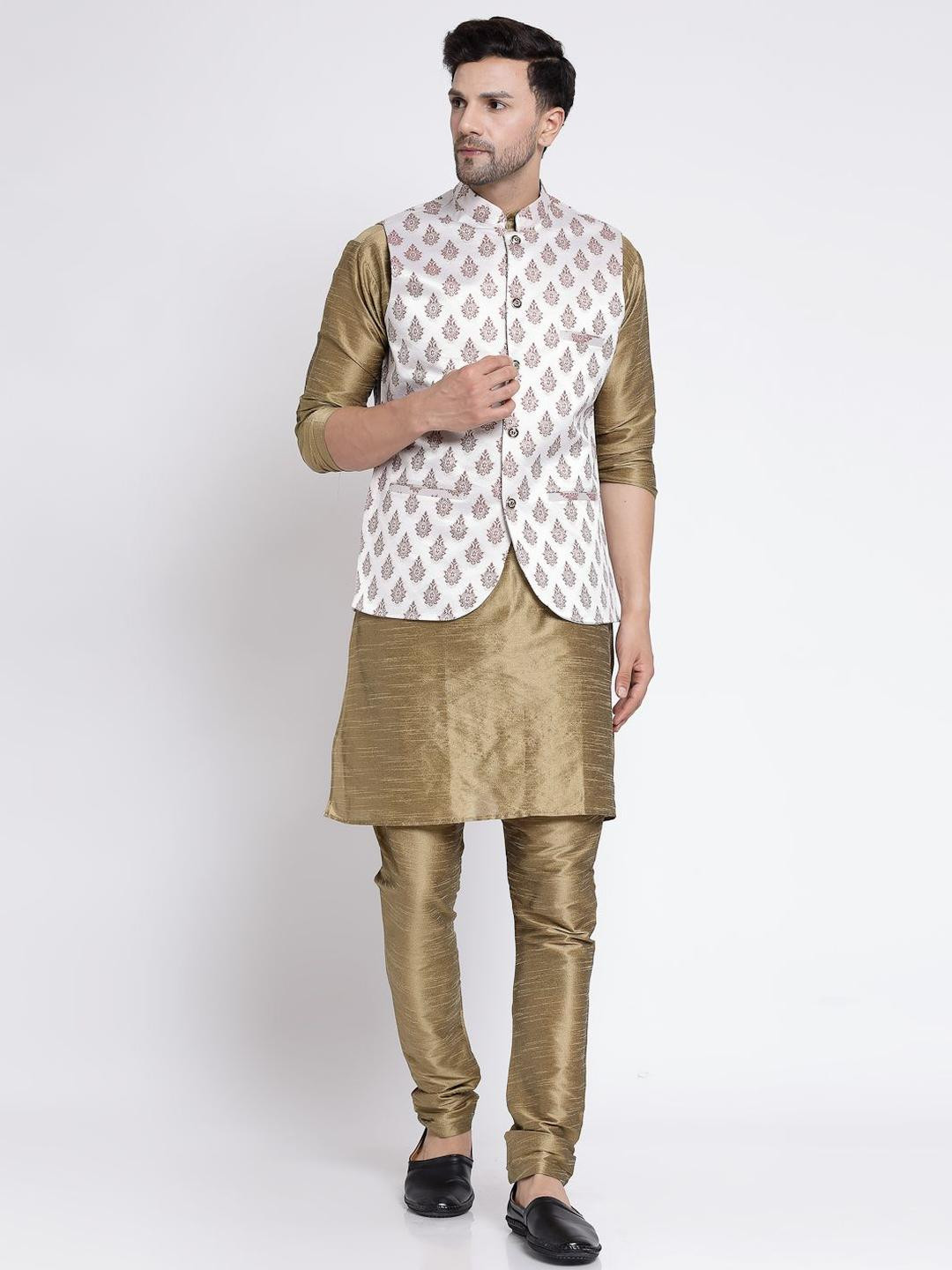 TS LIFESTYLE Men Floral Regular Kurta with Churidar