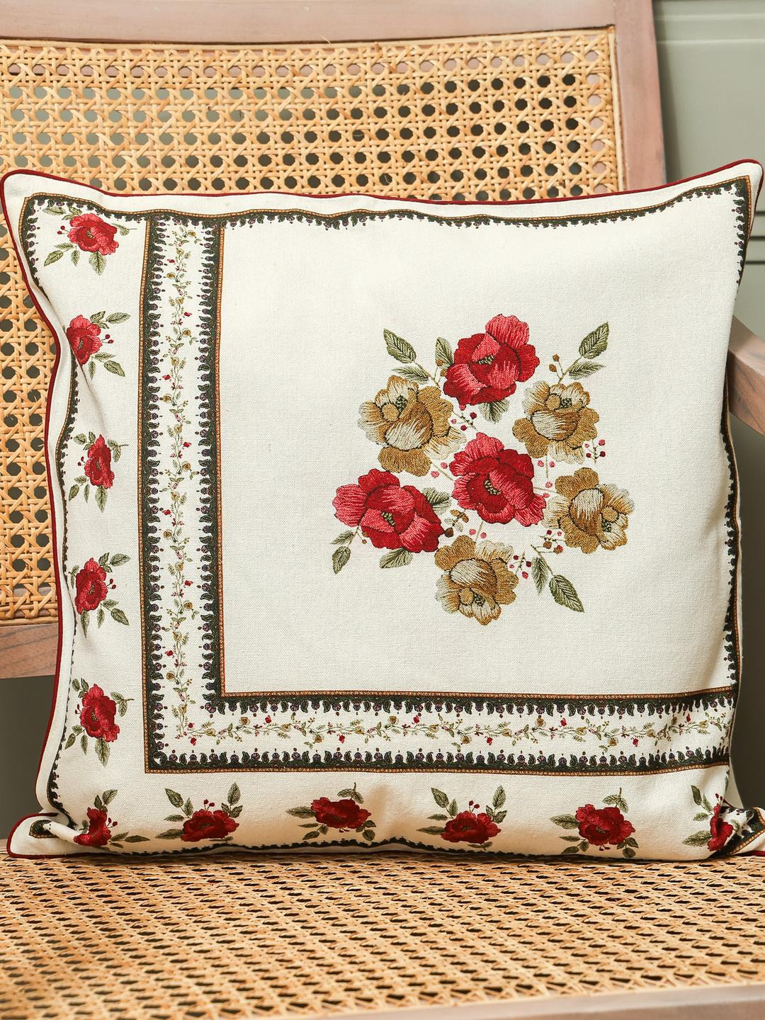 Crown of Poppies Multicoloured Floral Square Cushion Covers