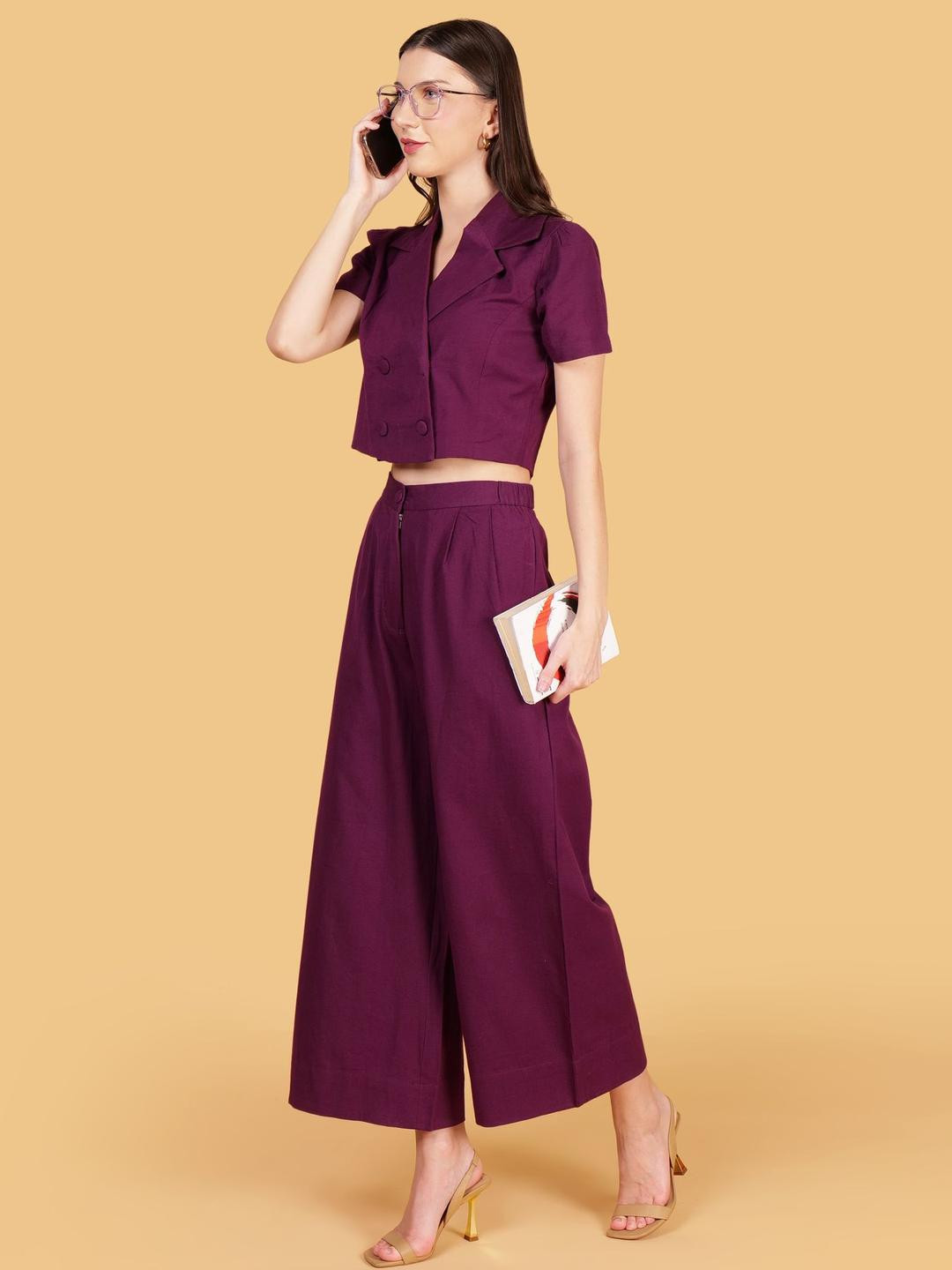 COORDSHUB Pure Cotton Coat With Trousers Co-Ords