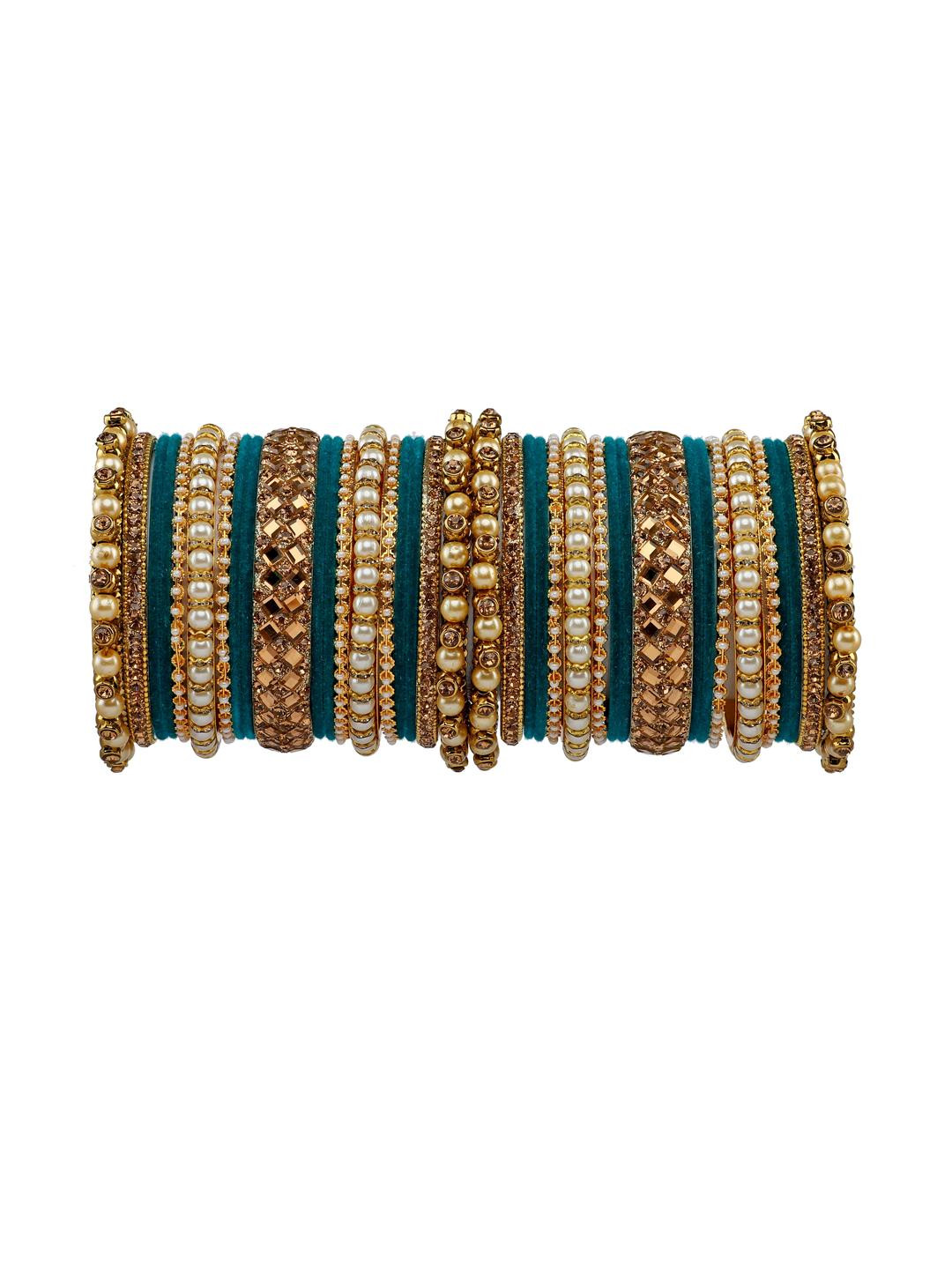 RIJOLI Women Artificial Stones and Beads Bangles Set