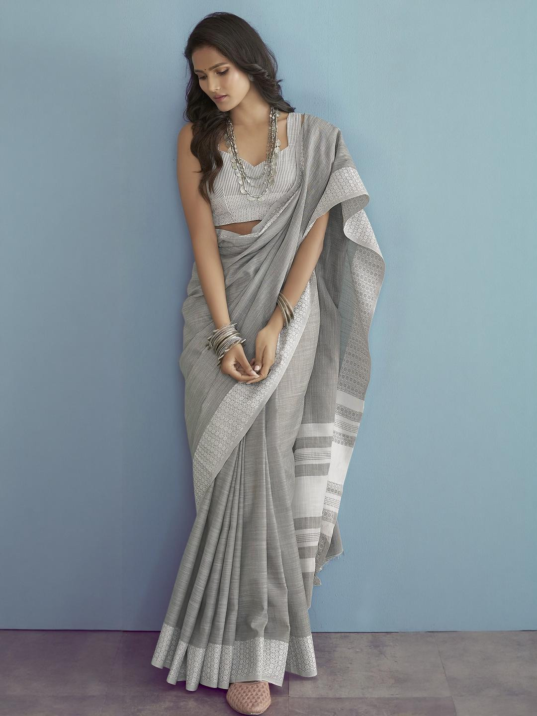 Smart Stree Woven Design Linen Blend Saree