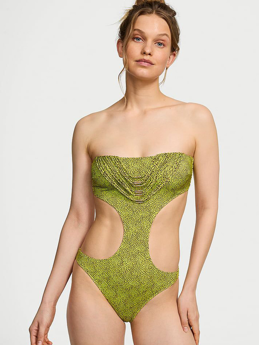 Victoria's Secret Printed Strapless One-Piece  Swimsuit