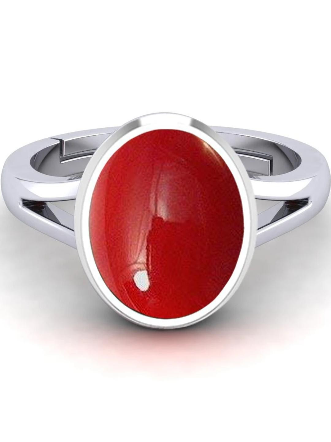 Barmunda gems Red Silver  Finger Ring