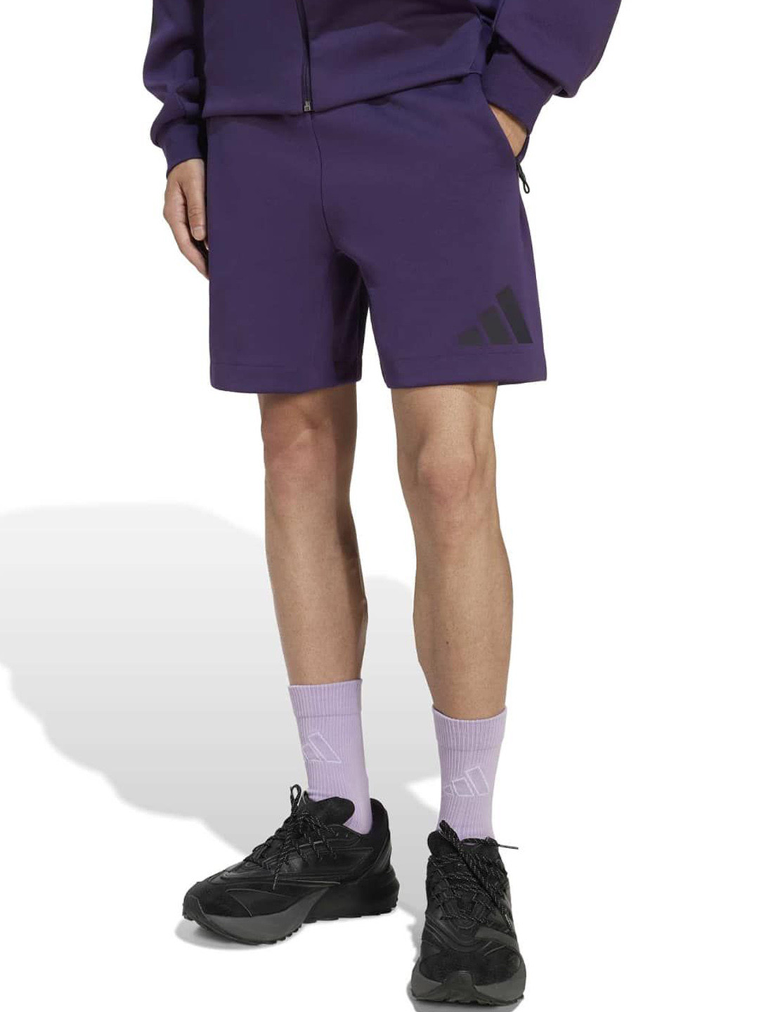 ADIDAS M Z.N.E Men Brand Logo Print Slim Fit Mid-Rise Football Shorts