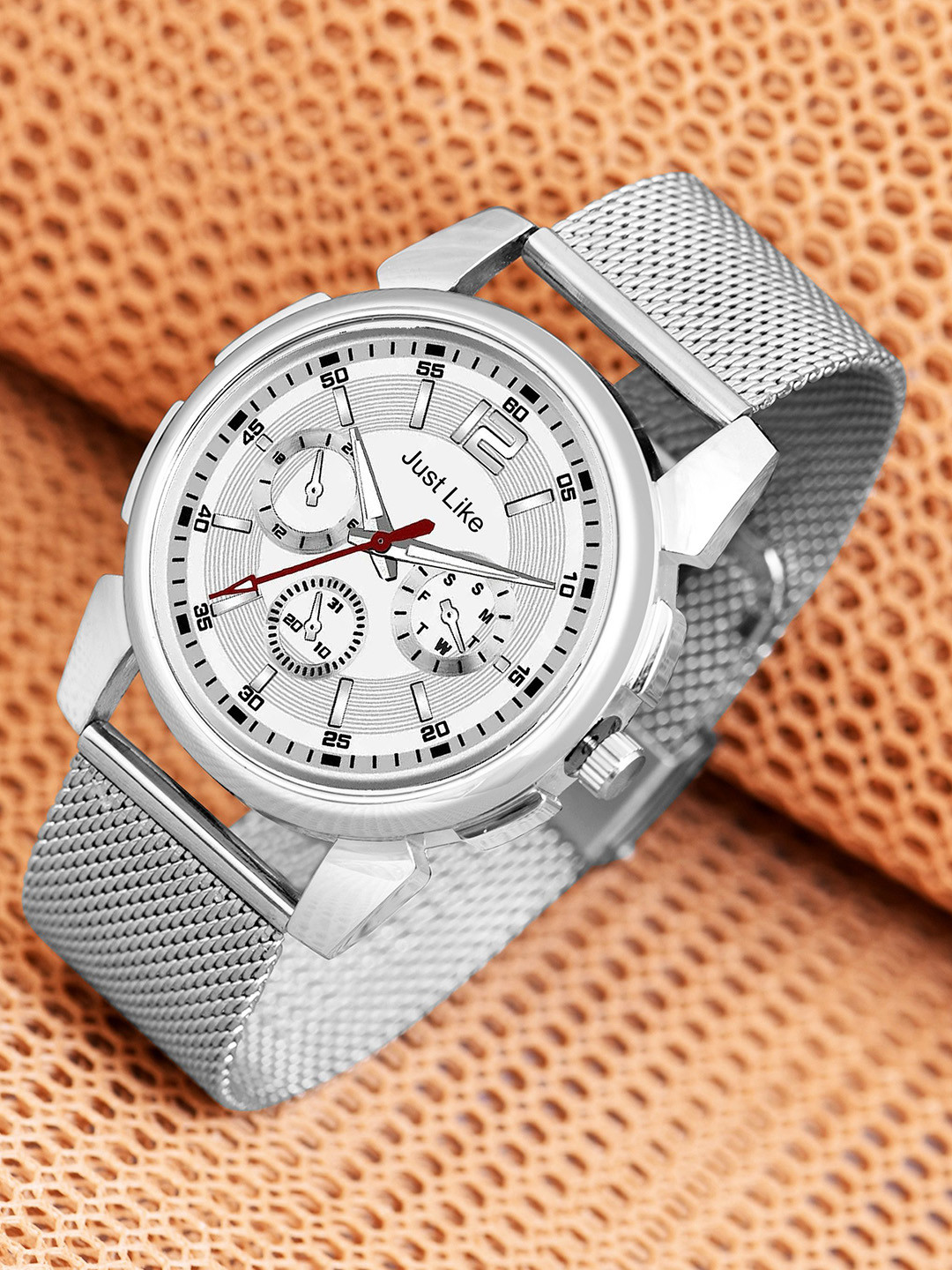 JUST LIKE Unisex Dial & Stainless Steel Analogue 2 Watch All Tigada Blue & silver dila