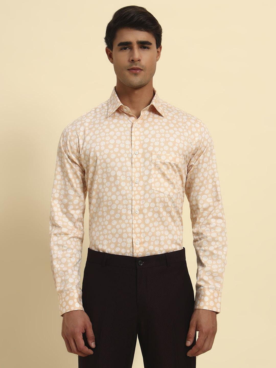 Cantabil Geometric Printed Breathable & Soft Formal Shirt