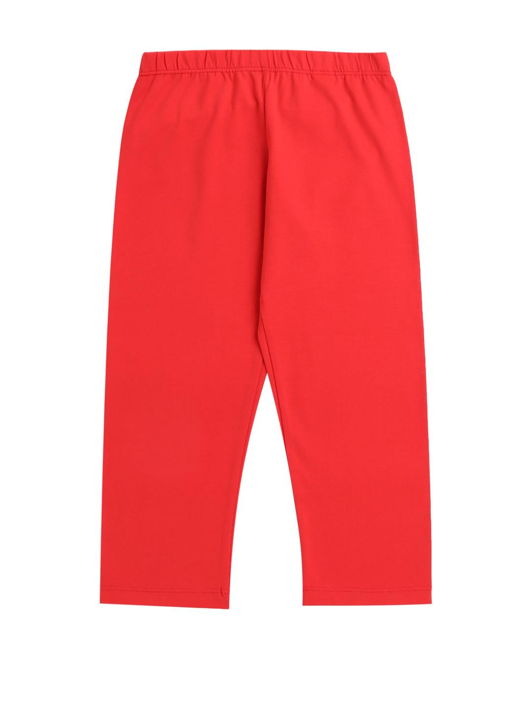 Arvind Garments Girls Red Cotton Capris Leggings