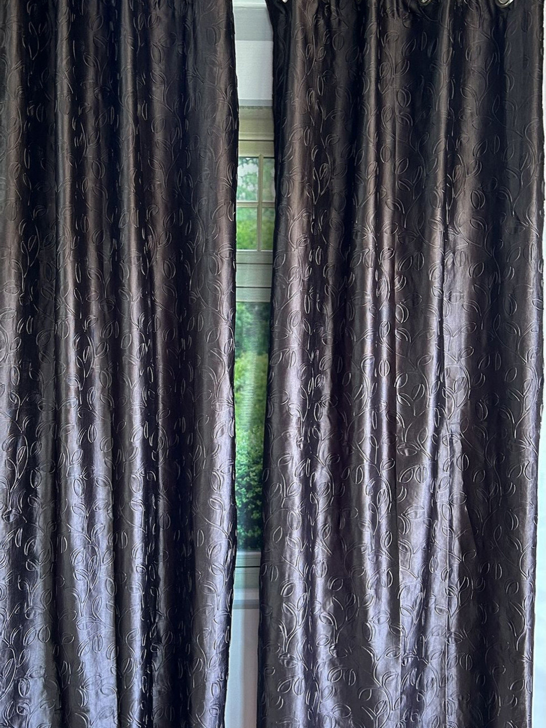 Pink Parrot Grey 2 Pieces Floral Door Curtains